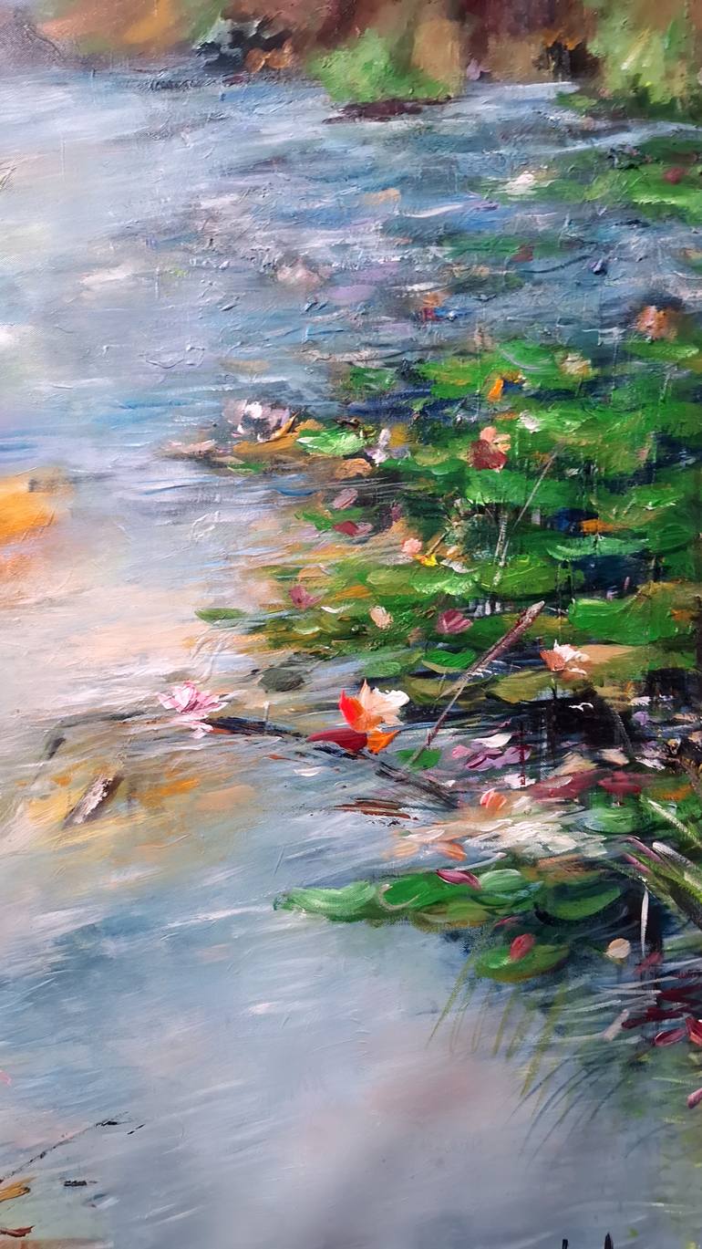 Original Abstract Expressionism Landscape Painting by Hai Linh Le