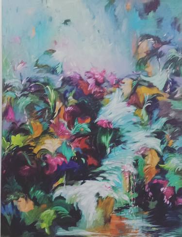 Print of Abstract Expressionism Floral Paintings by Hai Linh Le