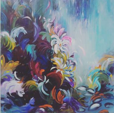 Original Abstract Floral Paintings by Hai Linh Le