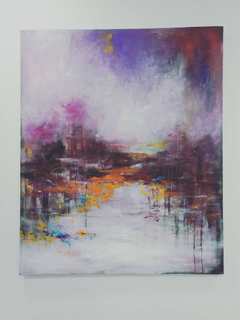 Original Abstract Expressionism Abstract Painting by Hai Linh Le