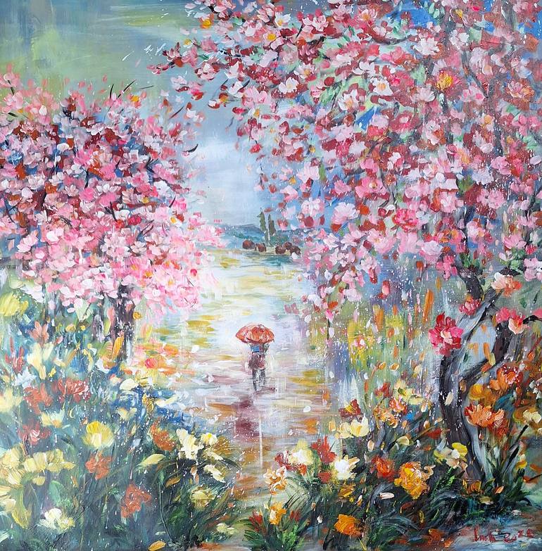 Original Abstract Expressionism Landscape Paintings by Hai Linh Le