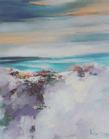 Original Abstract Expressionism Seascape Paintings by Hai Linh Le