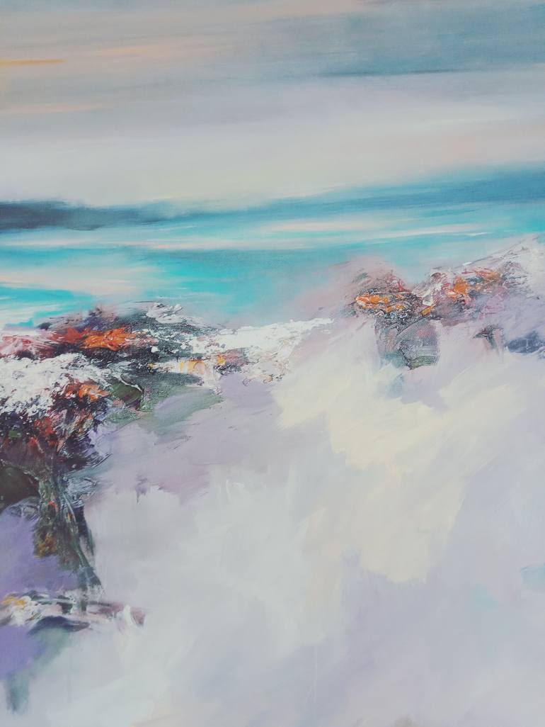 Original Abstract Expressionism Seascape Painting by Hai Linh Le