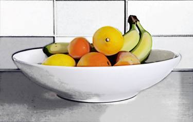 still life with bananas and oranges in a bowl - Limited Edition of 5 thumb