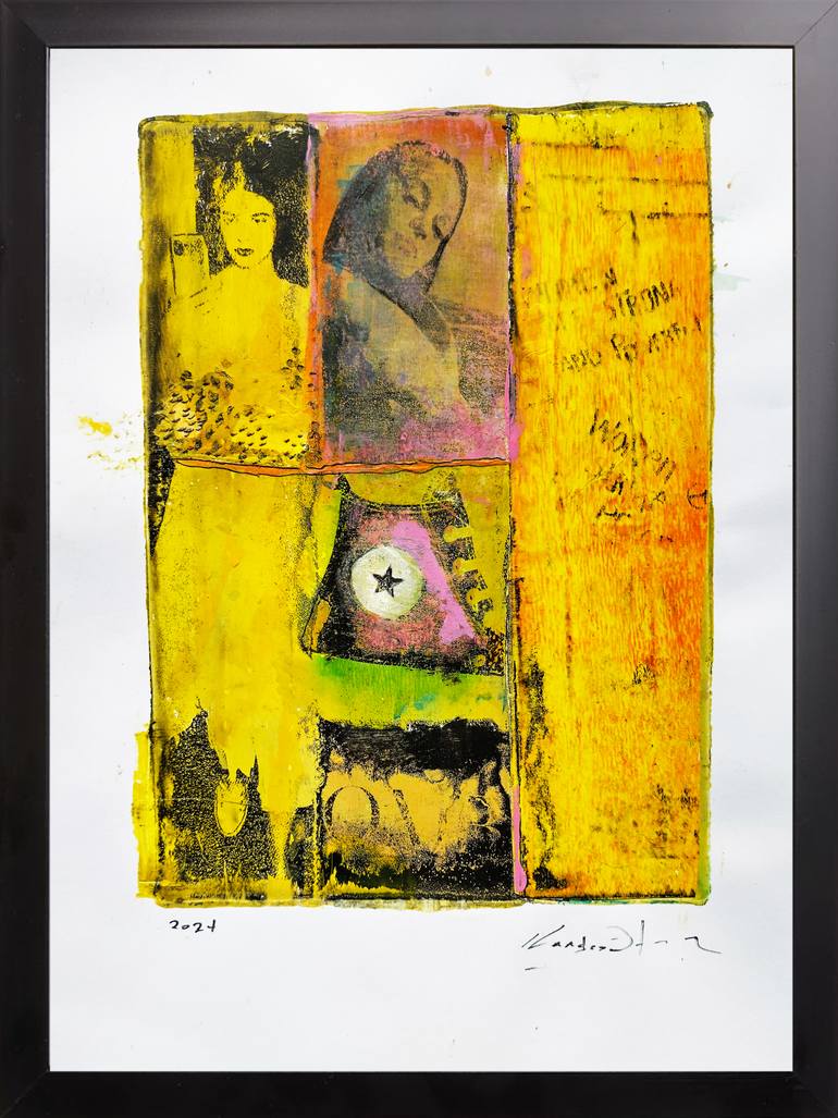 Original Abstract Expressionism Women Mixed Media by Constantinos Kalfountzos