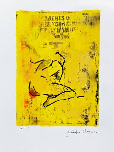 Original Abstract Expressionism Body Mixed Media by Constantinos Kalfountzos