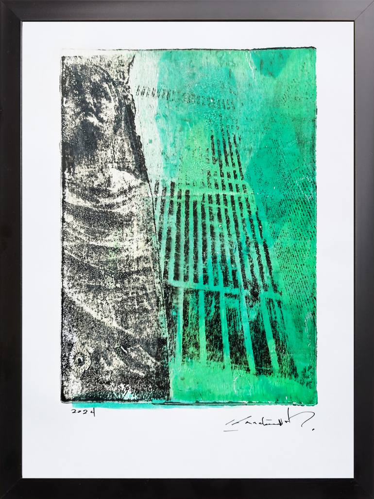 Original Abstract Expressionism Architecture Mixed Media by Constantinos Kalfountzos