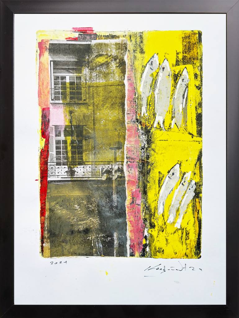 Original Abstract Expressionism Architecture Mixed Media by Constantinos Kalfountzos