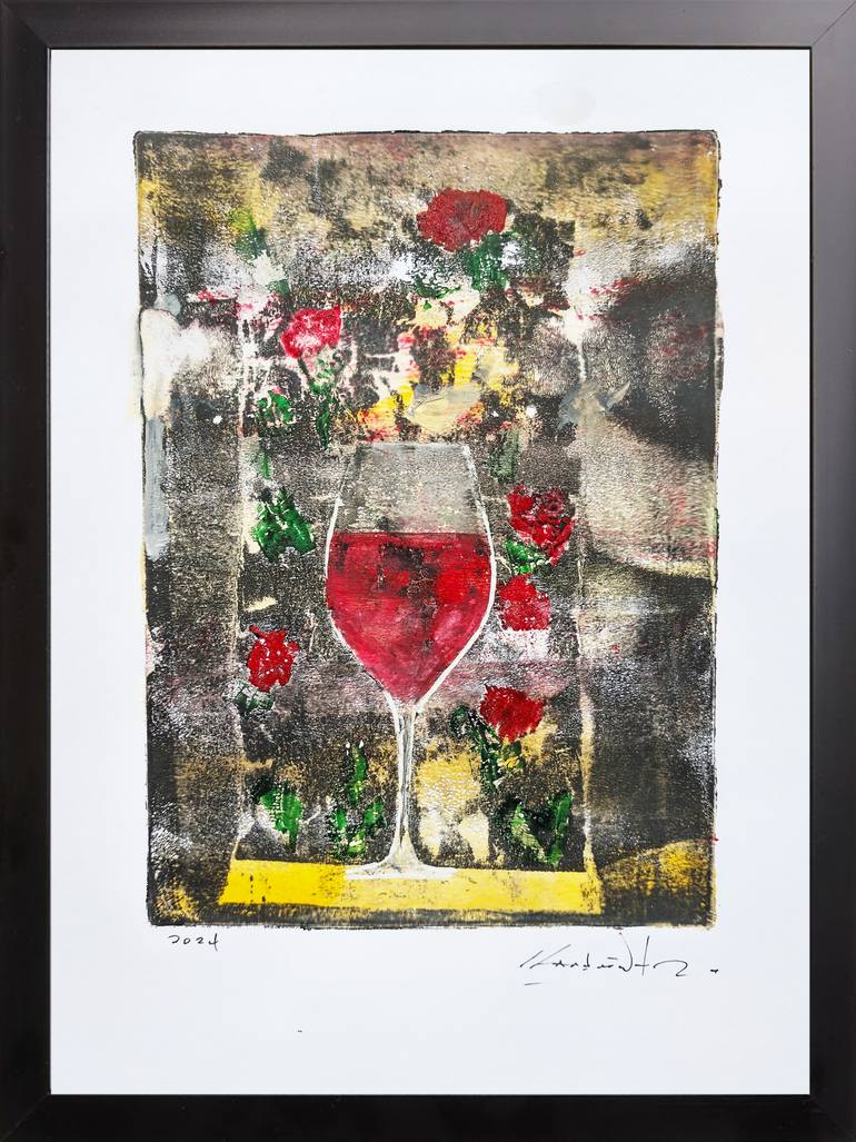 Original Abstract Expressionism Food & Drink Mixed Media by Constantinos Kalfountzos