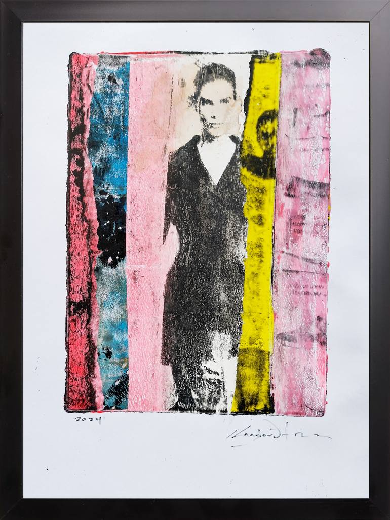 Original Abstract Expressionism Women Mixed Media by Constantinos Kalfountzos