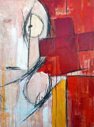 Original Abstract Expressionism People Paintings by Constantinos Kalfountzos