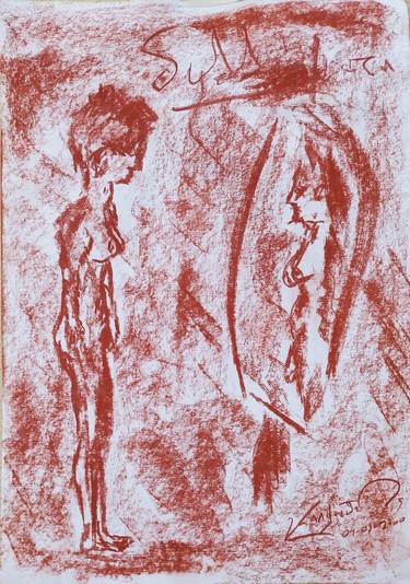 Original Figurative Erotic Drawings by Constantinos Kalfountzos