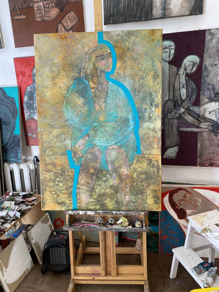 Original Abstract Women Painting by Tatiana Harizanova