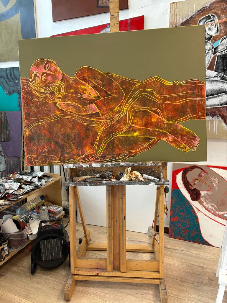 Original Abstract Women Painting by Tatiana Harizanova