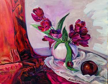 Original Fine Art Still Life Paintings by Sandra Longmore