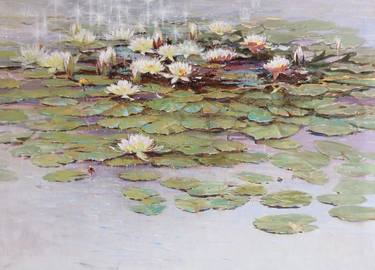 Water lilies on a sunny day. thumb