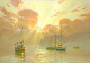 Original Impressionism Yacht Paintings by Lara Vald