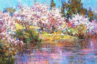 Original Impressionism Garden Paintings by Lara Vald