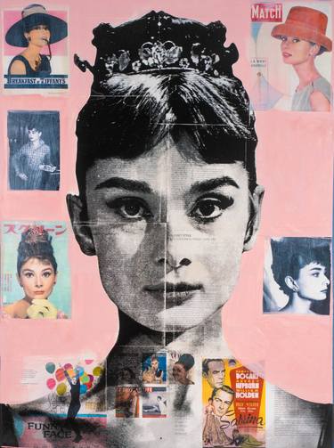 Audrey Hepburn Collage Pop Art Portrait thumb
