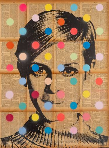 Twiggy Life Magazine” Colorful Pop Art Mixed Media Contemporary Collage