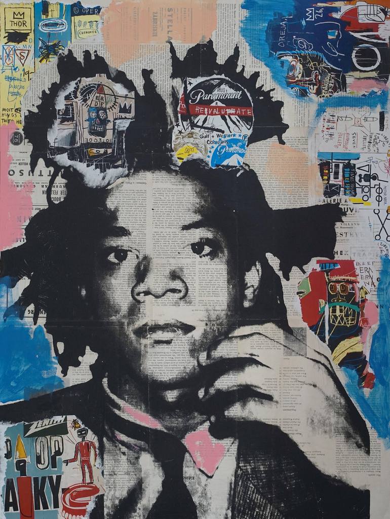 Basquiat Collage Painting by Dane Shue | Saatchi Art