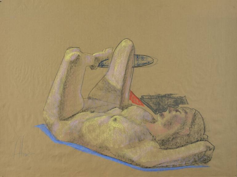 Original Expressionism Nude Drawing by Alexander Nikitin