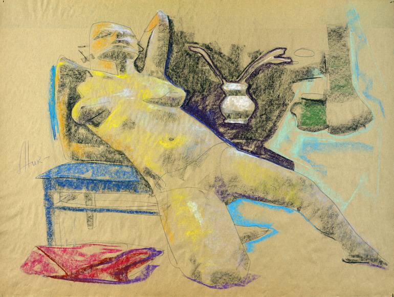 Original Expressionism Nude Drawing by Alexander Nikitin