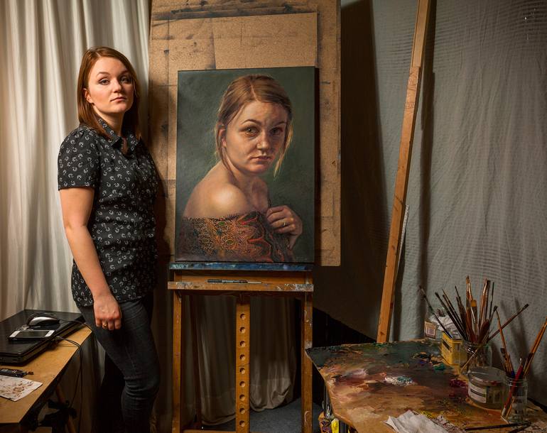 Original Figurative People Painting by Agnieszka Nienartowicz