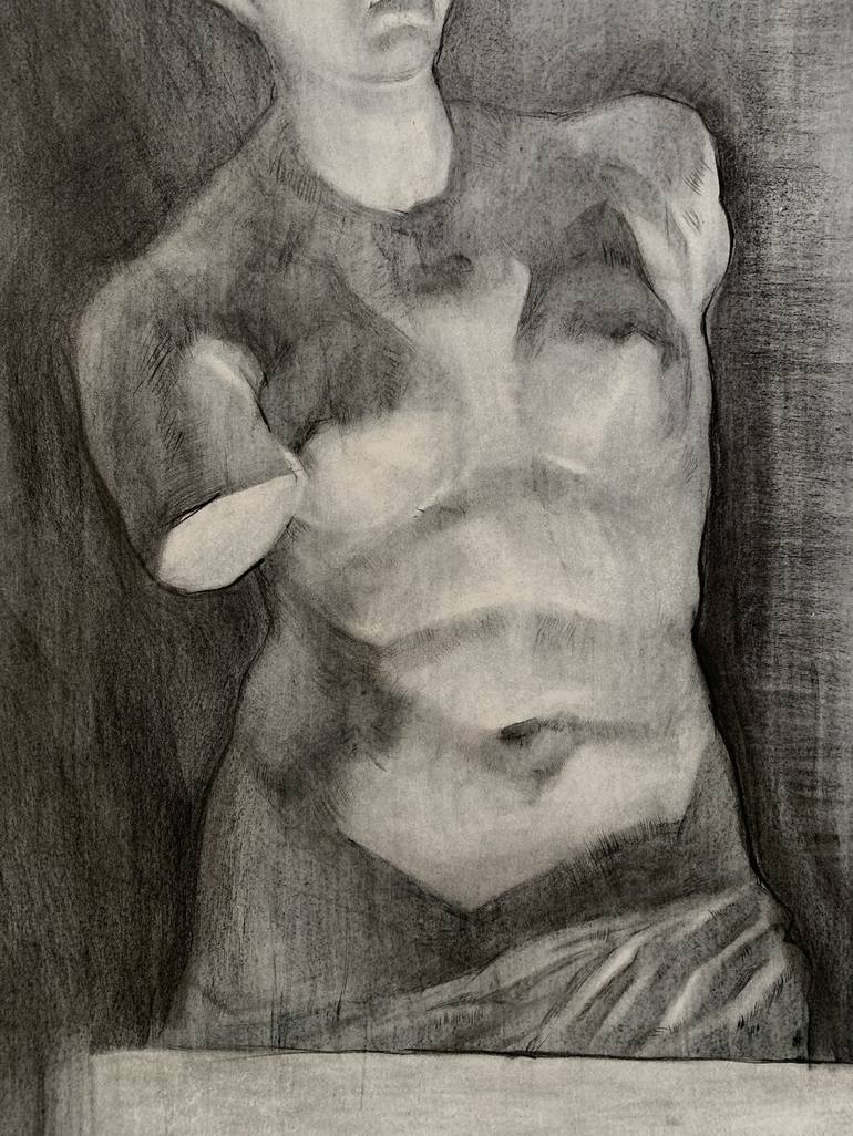 Original Fine Art Nude Drawing by Veronika Ryzhenko