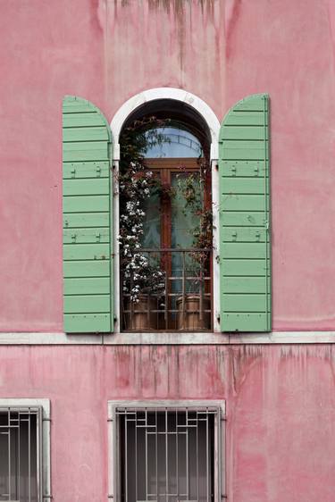 Venetian Window in Pink and Green image