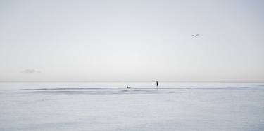 Paddleboarder, Dog, and Gull, 30 x 15" - Limited Edition of 40 thumb