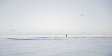 Paddleboarder, Dog, and Gull, 20 x 10" - Limited Edition of 90 thumb