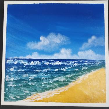 Original Beach Painting by Subimal Banerjee