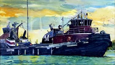 Original Impressionism Boat Paintings by Spencer Riddile