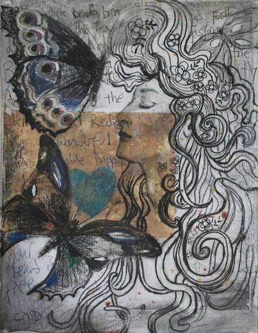 Original Art Nouveau Women Mixed Media by Carol McDermott