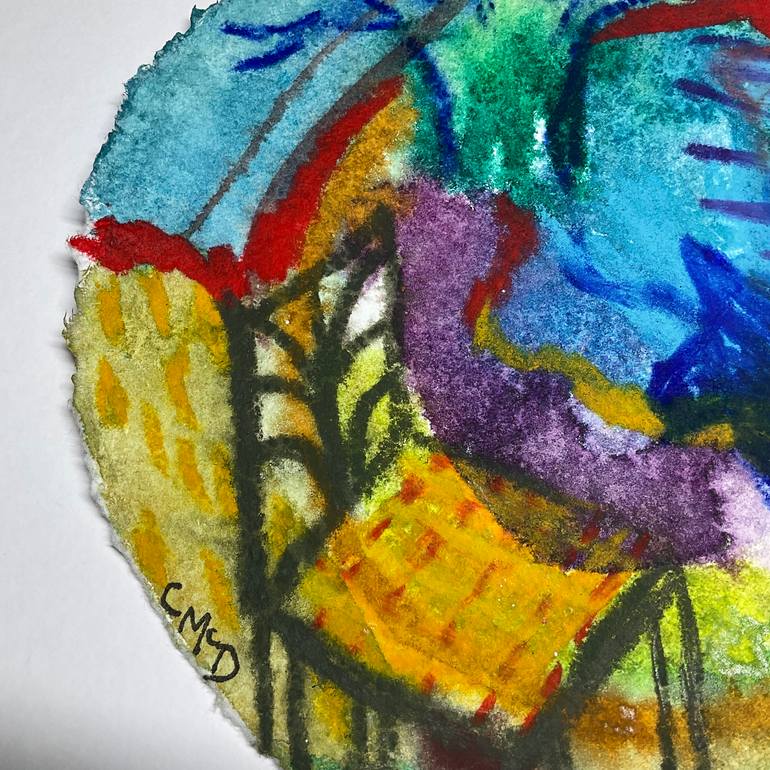 Original Abstract Landscape Mixed Media by Carol Mcdermott