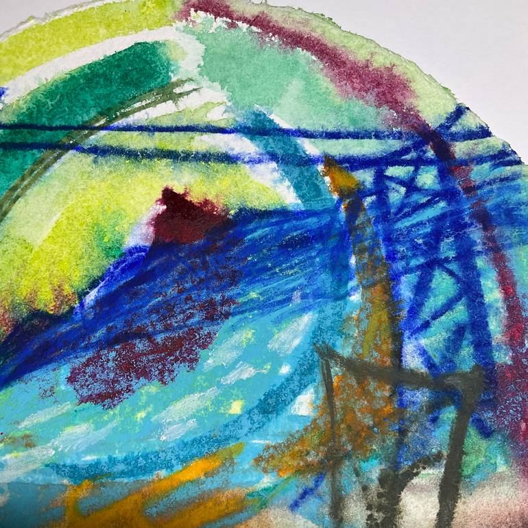 Original Abstract Landscape Mixed Media by Carol Mcdermott