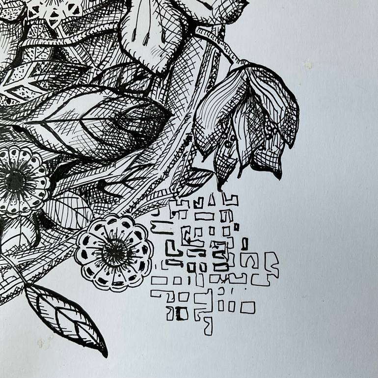 Original Art Nouveau Botanic Drawing by Carol Mcdermott