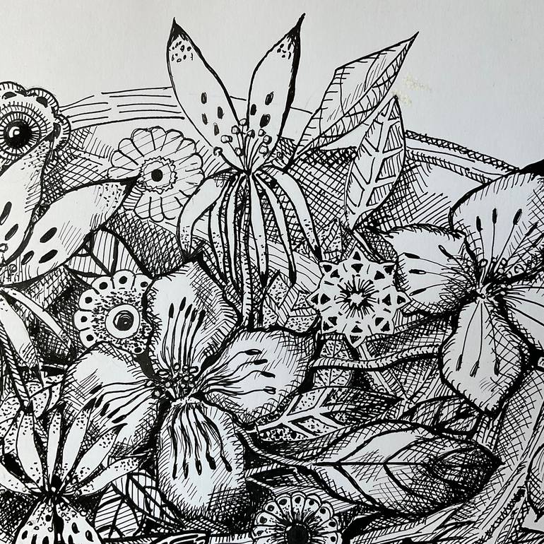 Original Art Nouveau Botanic Drawing by Carol Mcdermott