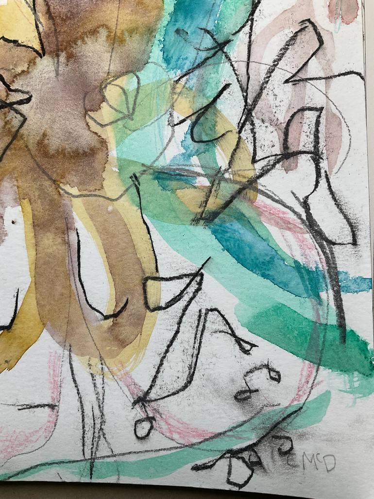 Original Abstract Floral Mixed Media by Carol Mcdermott