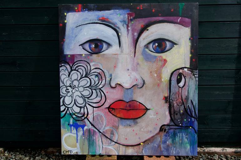 Original Street Art Portrait Painting by Carol McDermott