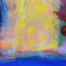 Thick and gesturally painted work using oil paint on canvas, ready to hang unframed. One view through my cottage window in the evening. 2019 This work is signed on the back.