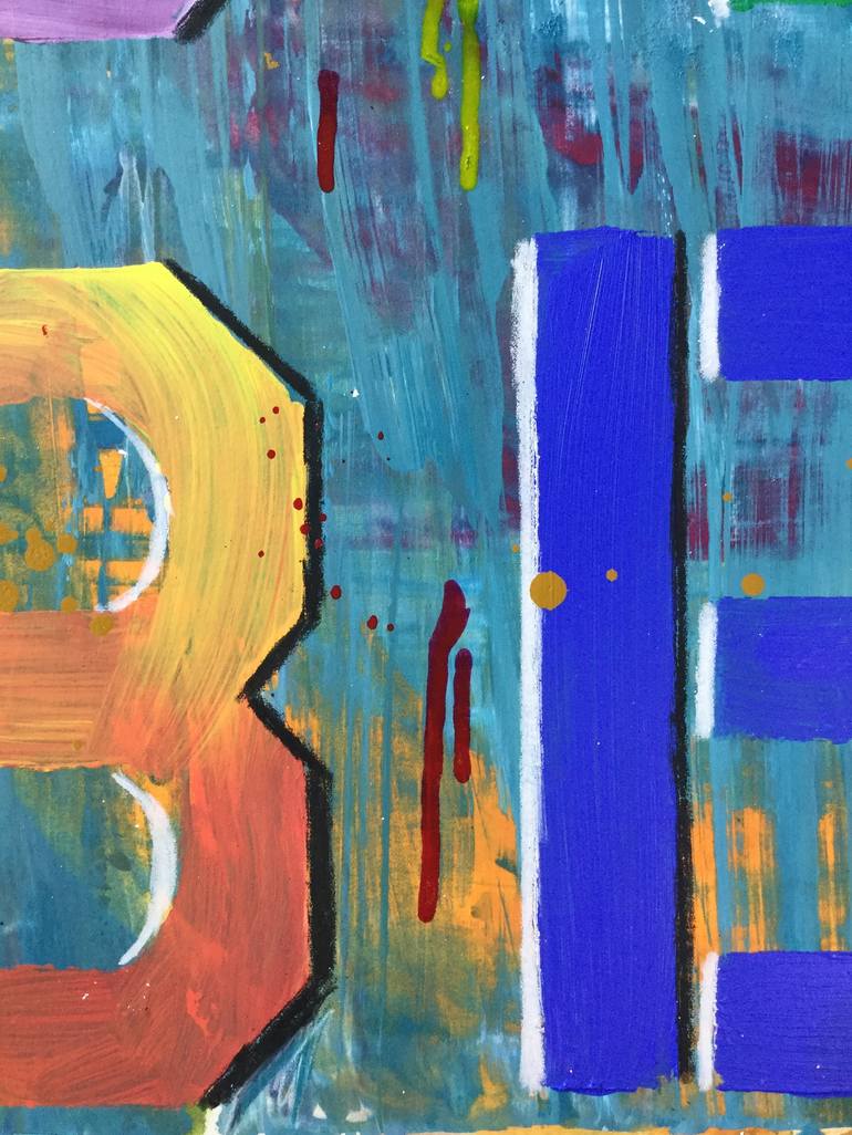 Original Abstract Typography Painting by Carol McDermott