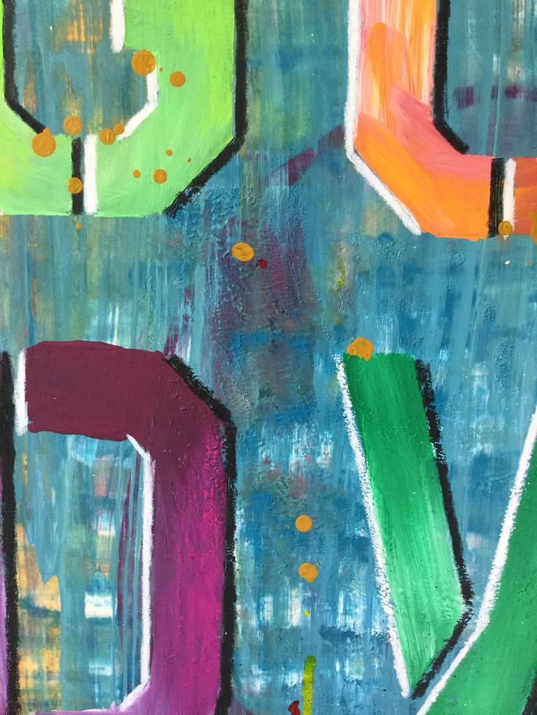 Original Abstract Typography Painting by Carol McDermott