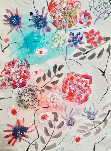 Print of Abstract Floral Paintings by Carol McDermott