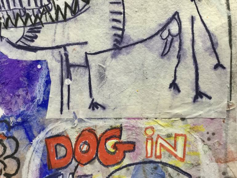 Original Abstract Expressionism Dogs Drawing by Carol McDermott