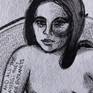 Carol’s love of both Shakespeare the great bard and Gauguin the great artist inspired this piece. Ink and charcoal on beautiful handmade cotton rag paper with four deckle edges. This work is sold unframed.