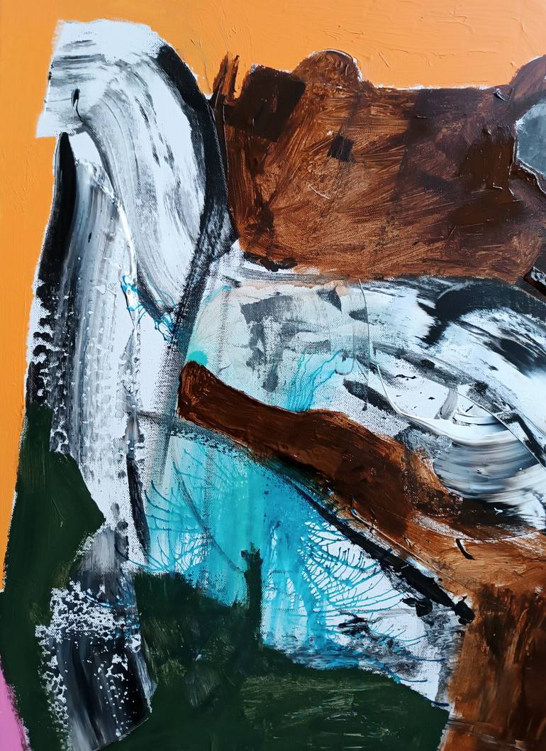 Original Abstract Expressionism Abstract Painting by Evangelos Papapostolou