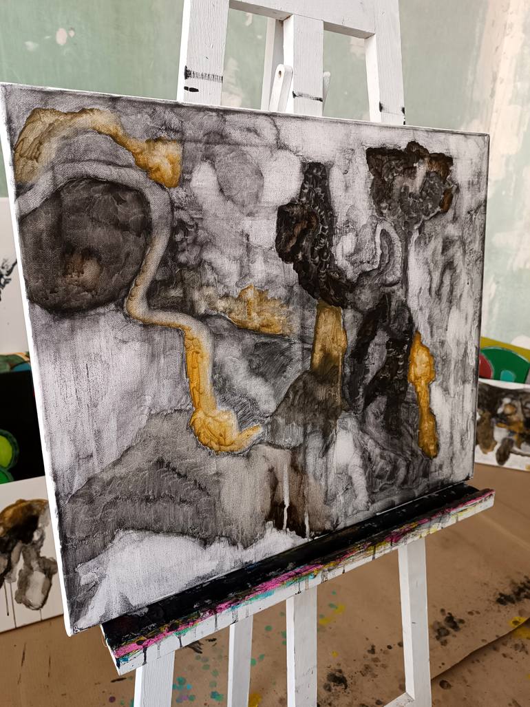 Original Abstract Expressionism Abstract Painting by Evangelos Papapostolou