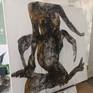 Painting in studio.